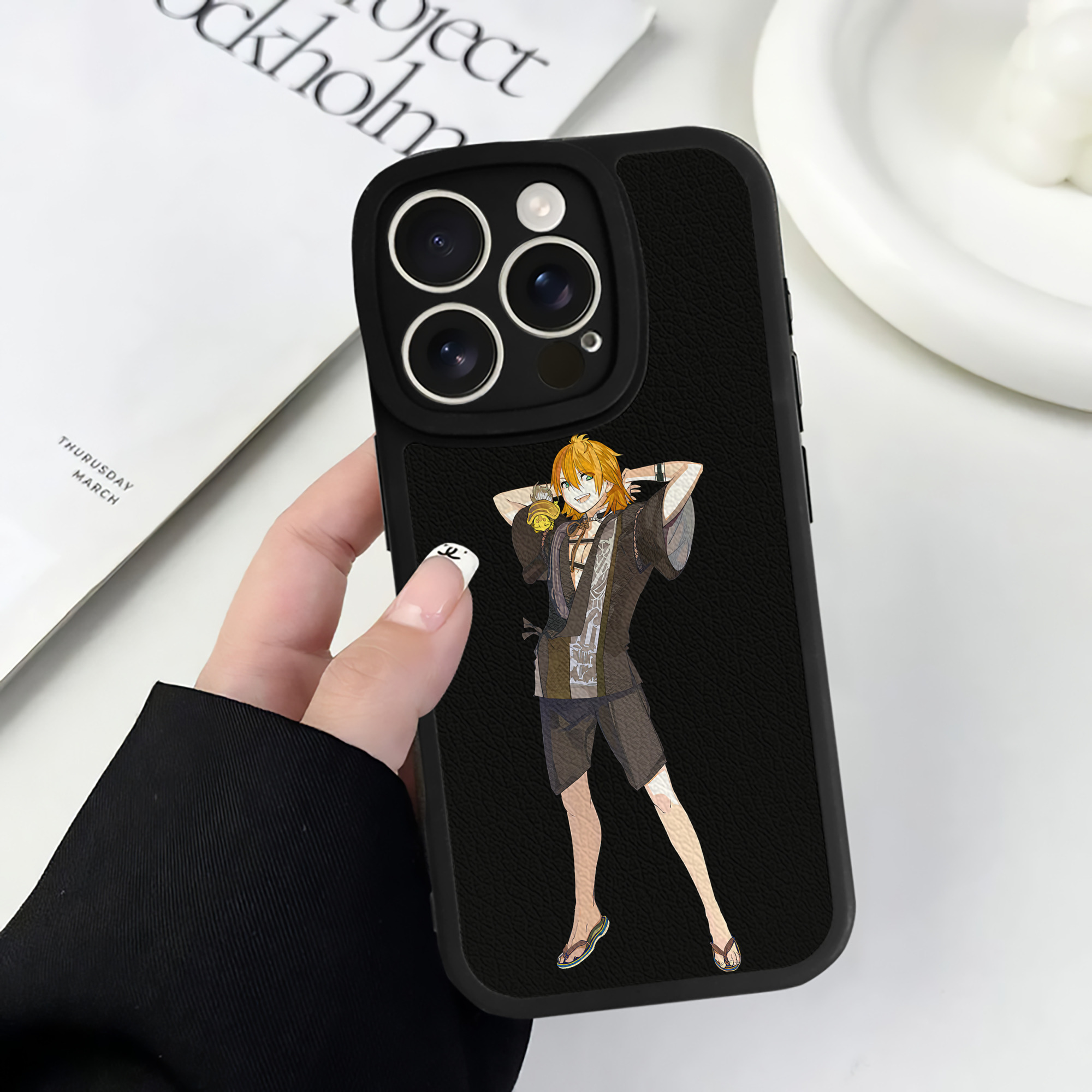 （画像用） 刀剣乱舞 Touken Ranbu 【iPhone 16シリーズ対応】シリコンスマホケース（レザー調） 材質：シリコン